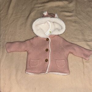 Carter's Cozy White and burnt pink Baby Jacket